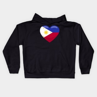 Phillippines Flag Heart Kids Hoodie